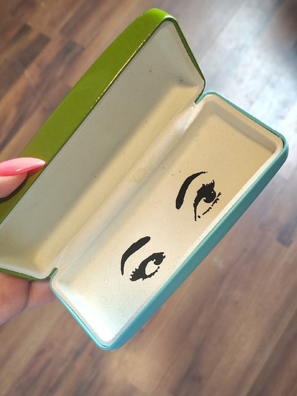kate spade glossy lime green and turquoise toiletry case - Picture 2 of 3